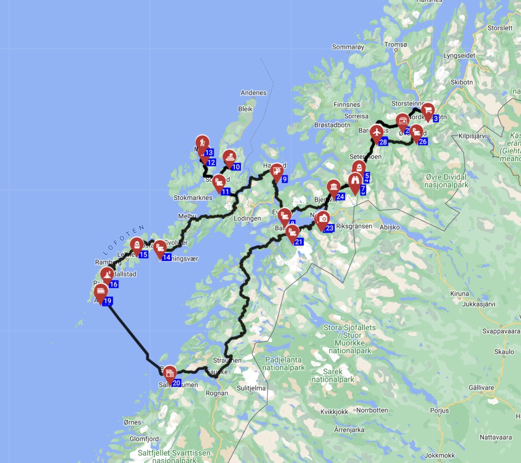 Map for Nordkjosbotn Round trip  - The Ultimate Nordkjosbotn